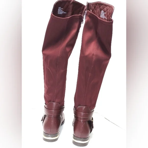 Annabeth Flat knee high Boot quilted Oxblood Size: 9.5 - Picture 4 of 9